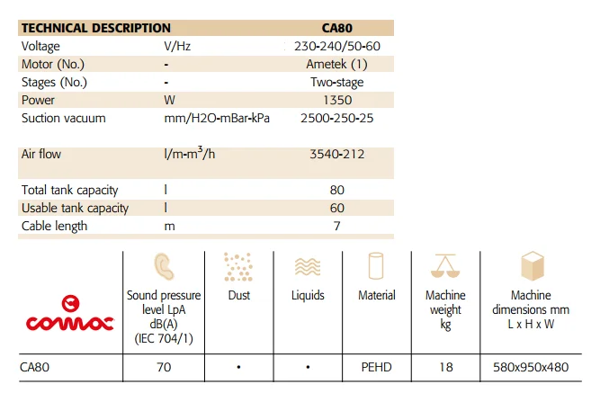 Comac Ca80 Vacuum Cleaner - Image 5